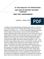 James L. Kelley -- Prehistory of Dialectic of Oppositions Anaximander