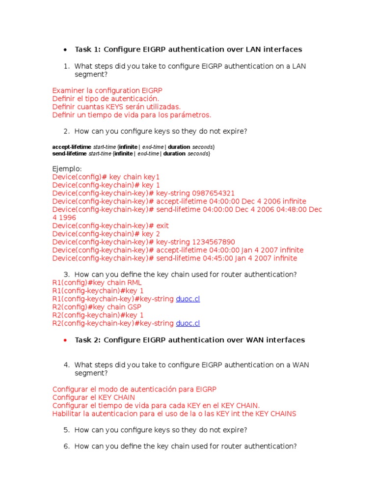 CCNP EIGRP Authentication | PDF | Networks | Routing