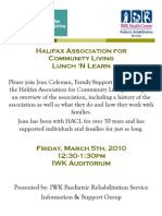 Halifax Assocation For Community Living's Lunch 'N Learn