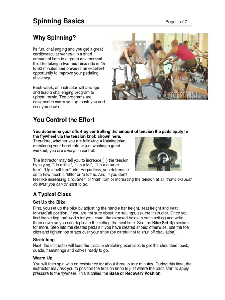 Spinning Basics: A Guide to Classes | PDF | Foot | Sports