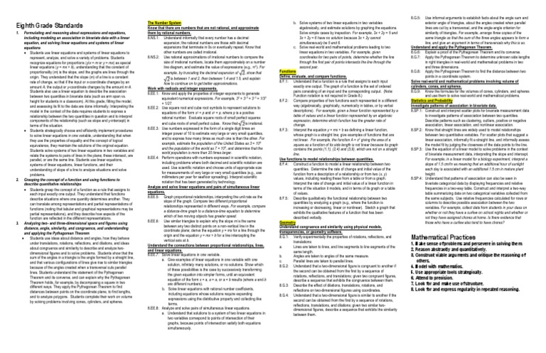 8th Grade Ccss | PDF | Equations | Function (Mathematics)