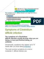 Symptoms of Clostridium Difficile Infection