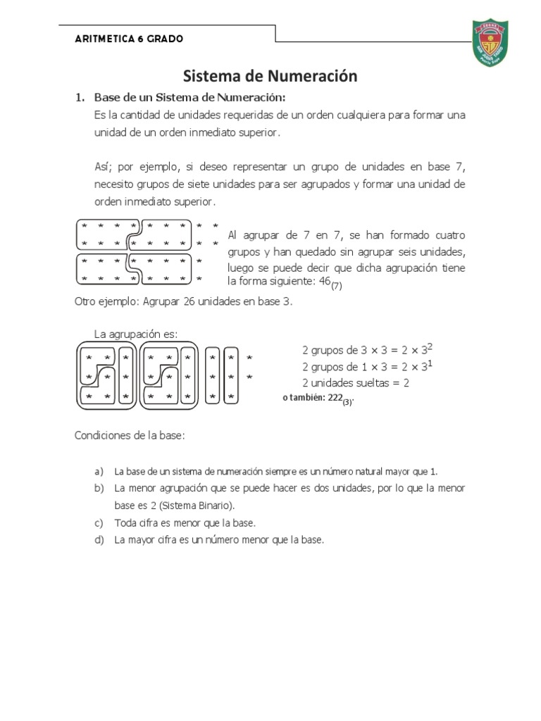Sistema de Numeración 6 Grado | PDF
