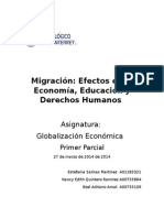 Migracion Efectos de La Economia Educacion y Derechos Humanos