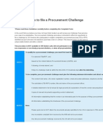 Guidelines To File A Procurement Challenge