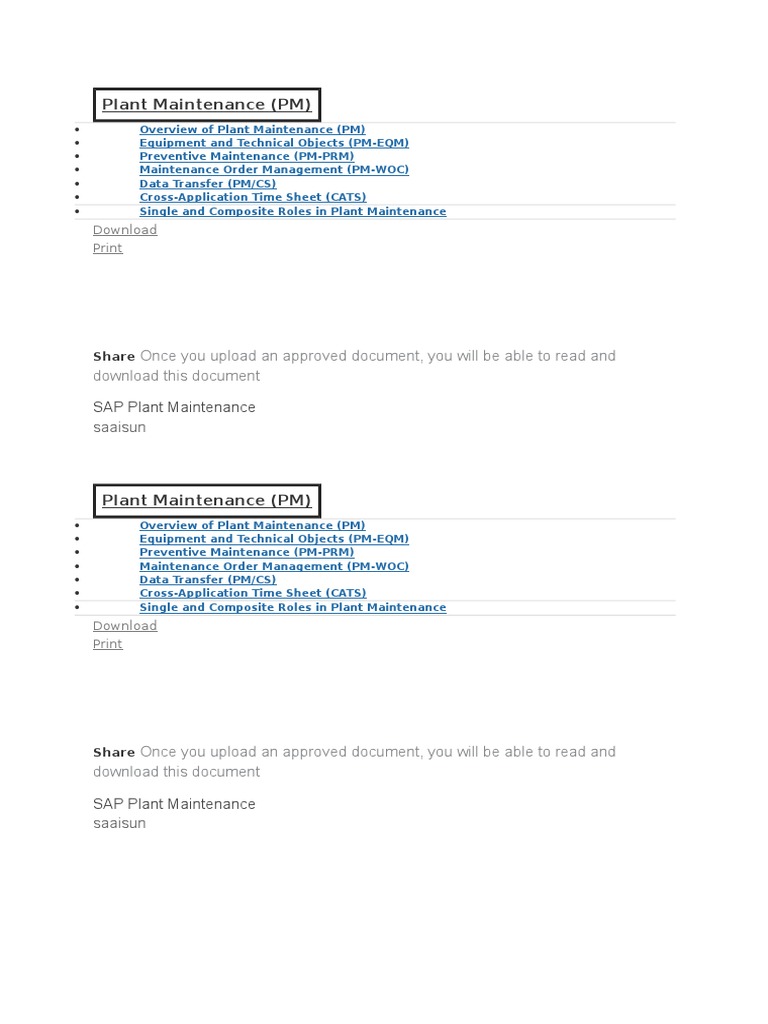 SAP Plant Maintenance Overview Guide | PDF