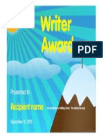 Writer Award