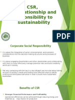CSR, Its Relationship and Responsibility To Sustainability