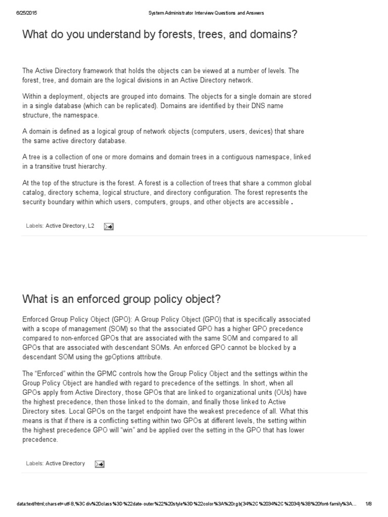 System Administrator Interview Questions.pdf Group Policy Active