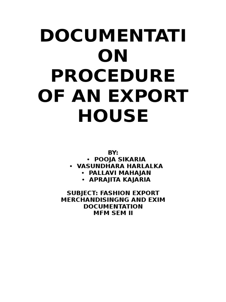 Fashion Export Documentation Guide | PDF | Packaging And Labeling ...