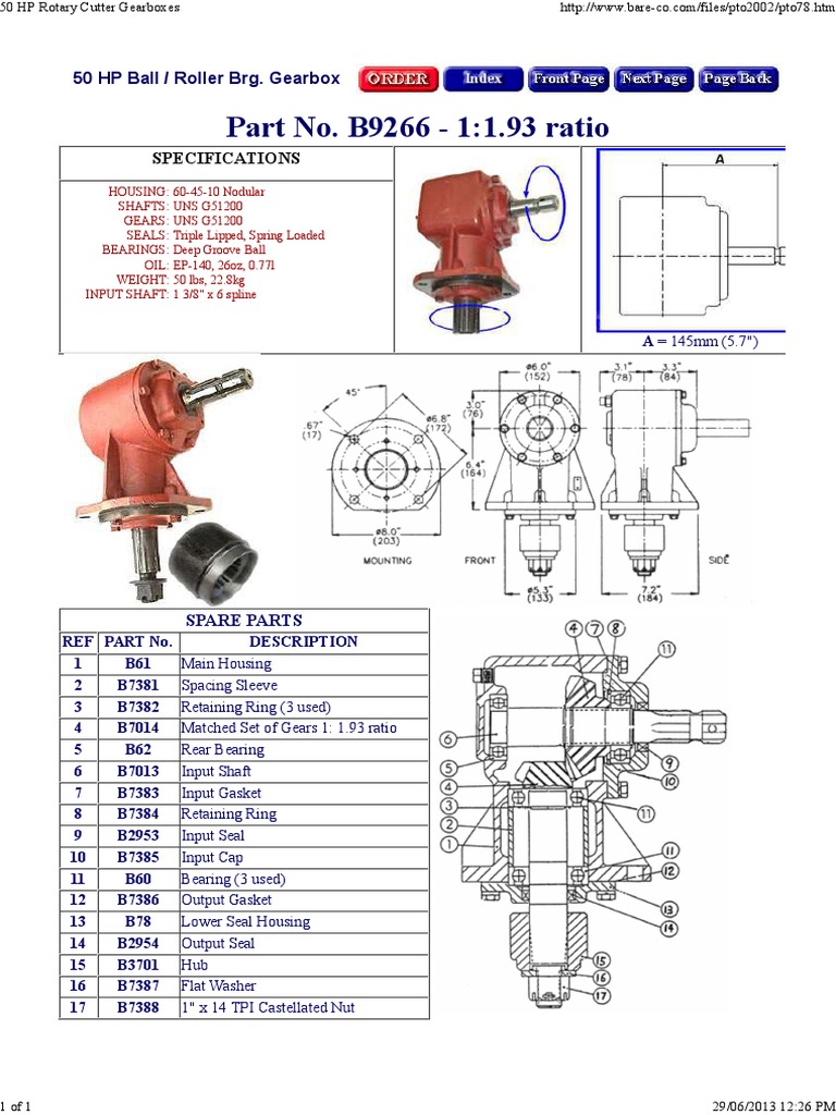 50 HP Rotary Cutter Gearboxes PDF