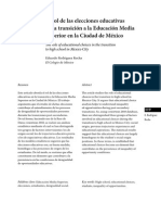 El rol de las elecciones en la transición a las instituciones de Educación Media Superior en la Ciudad de México