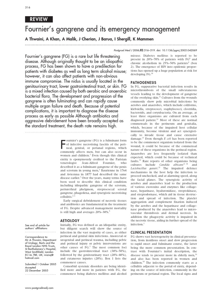 Fournier Gangrene Wound Surgery