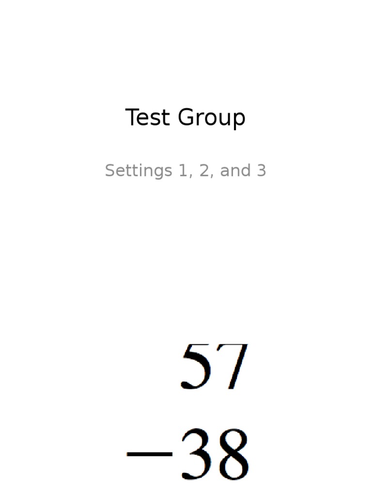 Test Group Settings Overview | PDF