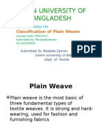 Green University of Bangladesh: Classification of Plain Weave