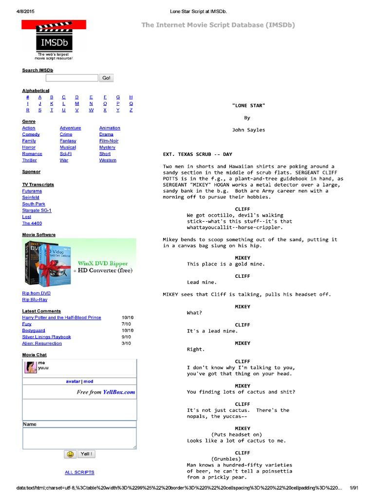 Lone Star Script | PDF