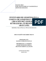Inventario de Geositios en La Comuna de Lonquimay, para La Creación Del Geoparque Kütralkura, IX Región de La Araucanía