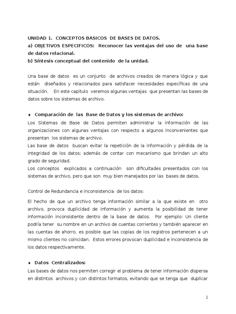 Conceptos Básicos de Bases de Datos | PDF | SQL | Bases de datos
