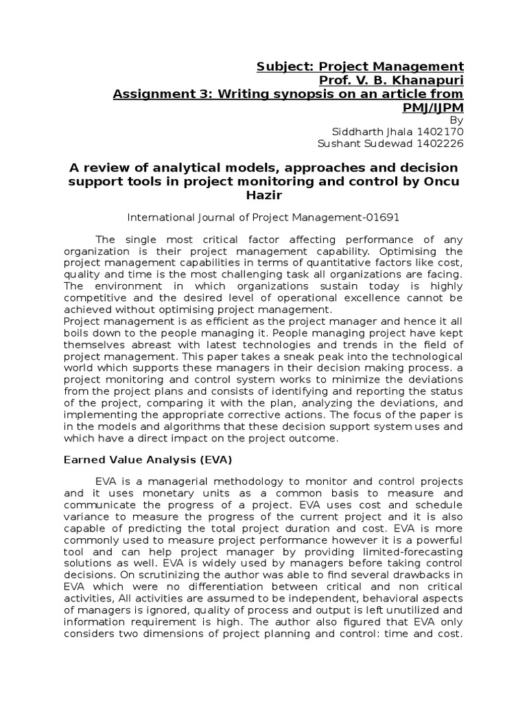 Project Management Decision Support Tools | PDF | Project Management ...