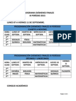 Cronograma de Bimestrales Iii Período. Propuesta PDF