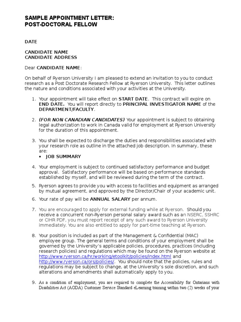 Template Letter Post Doctoral | PDF | Employment | Insurance