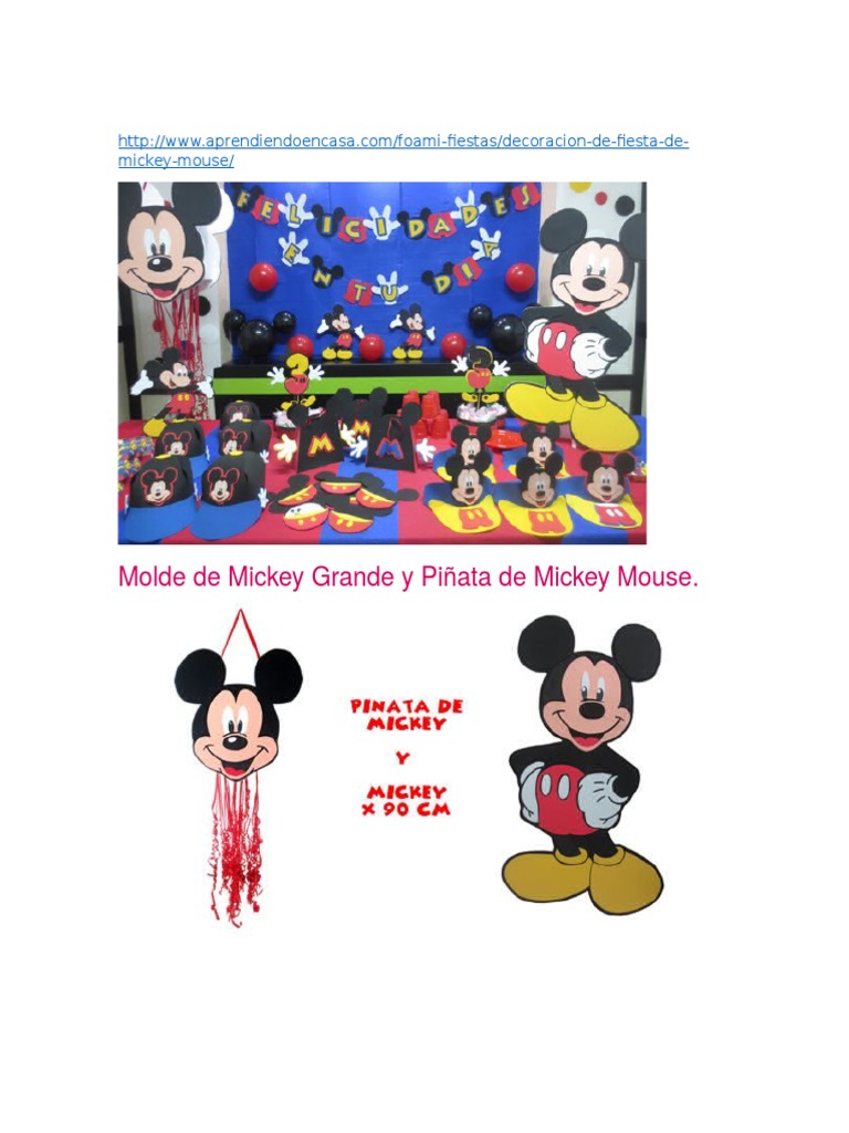 Decoración Fiesta Mickey Mouse | PDF | Cumpleaños | Walt Disney, image size:768x1024