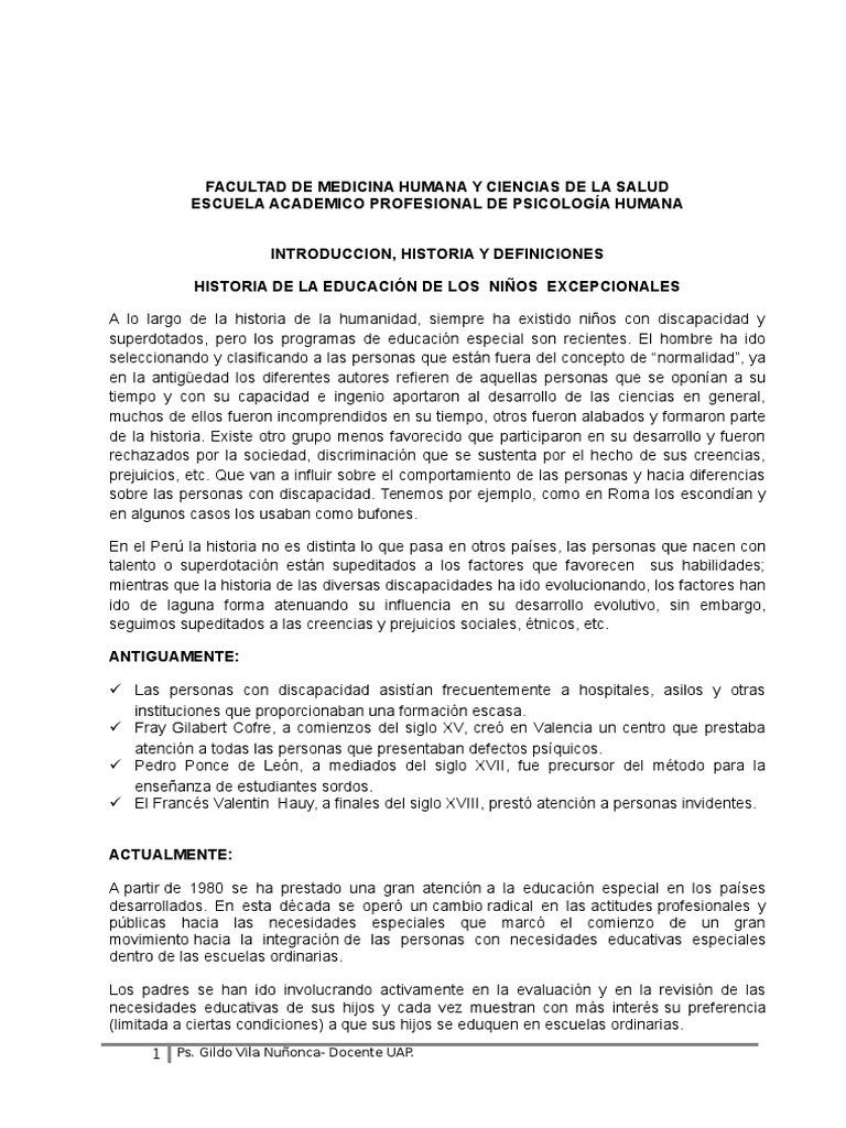 Historia y Educación de la Discapacidad | PDF | Invalidez | Educación ...
