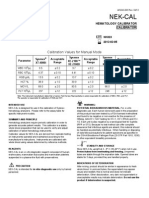 Sysmex Calibrator Chart