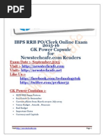 Ibps RRB PO Clerk 2015 GK Capsule