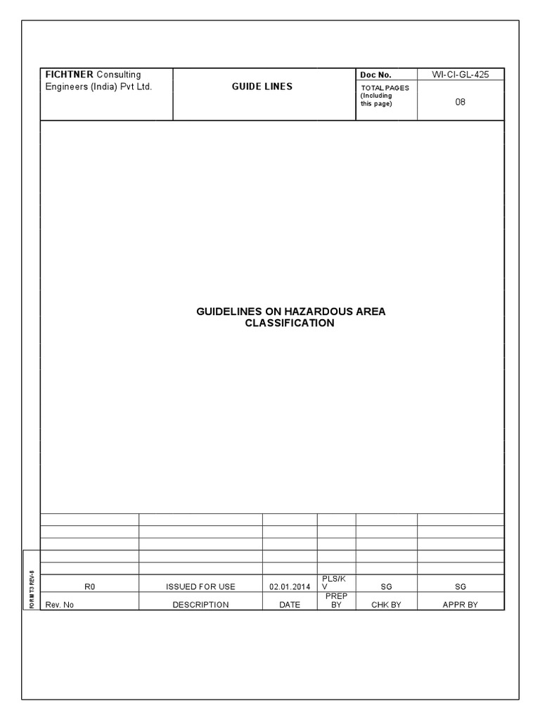 Guidelines On Hazardous Area Classification PDF Chemistry