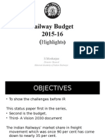Railway Budget 2015- S Mookerjee DG NAIR