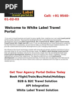 White Label b2b and b2c Travel Portal 