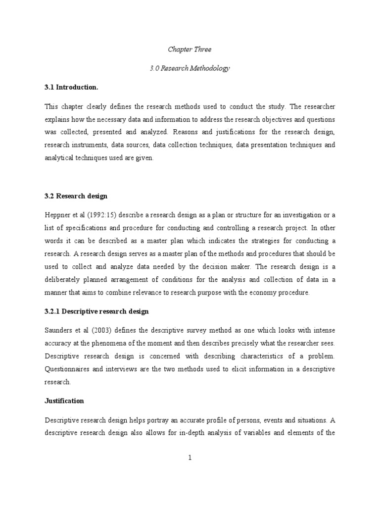 format of quantitative research chapter 3