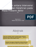 Hubungan Antara Intervensi Obstetri Dan Kelahiran Pada Masa Preterm Akhir