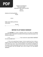 Motion To Lift Bench Warrant - Word