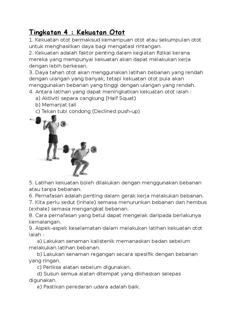 NOTA PJPK Tingkatan 4-Kekuatan Otot | PDF