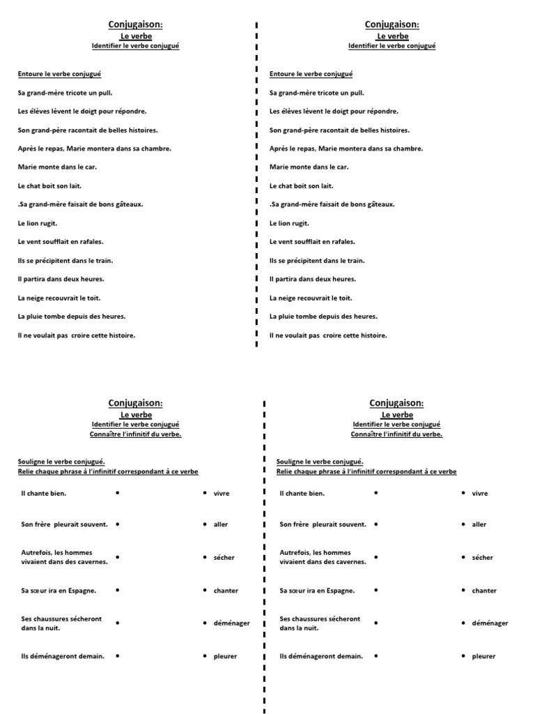 L'infinitif du verbe  Conjugaison  Verbe