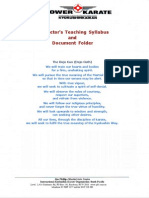 Instructor's Teaching Syllabus and Document Folder: The Dojo Kun (Dojo Oath)