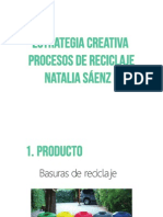 Estrategia Creativa Procesos de Reciclaje Natalia Sáenz L