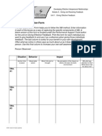 The SBI Observation Form: Person Observed