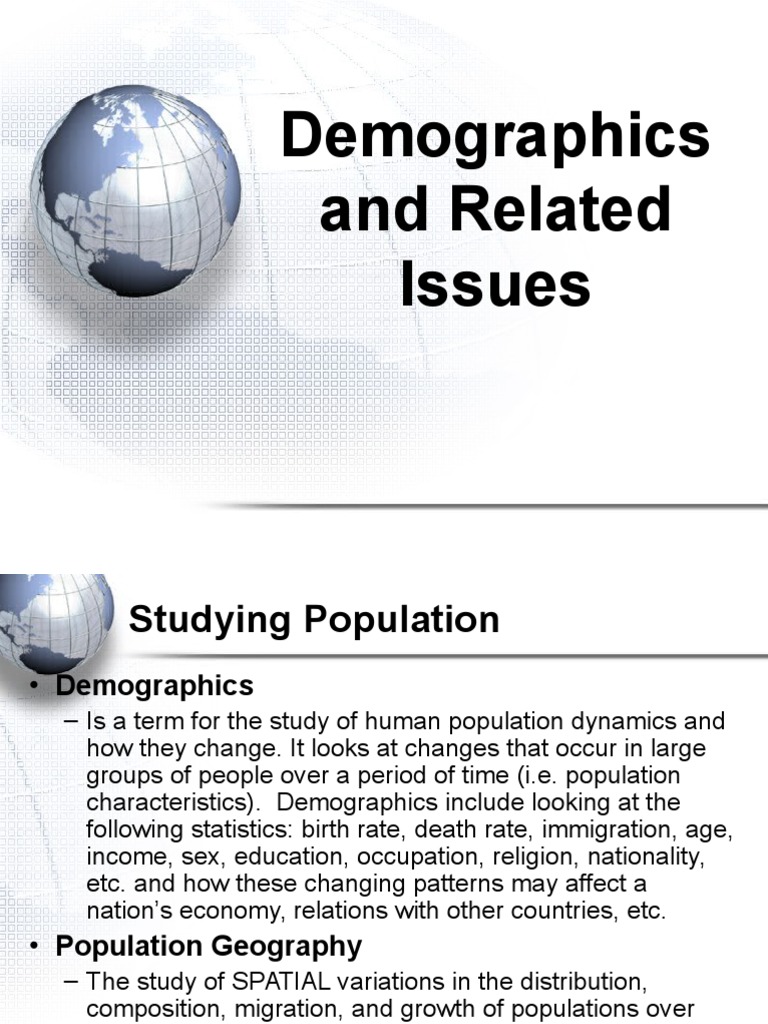 Demographics and Related Issues | PDF | Demography | World Population