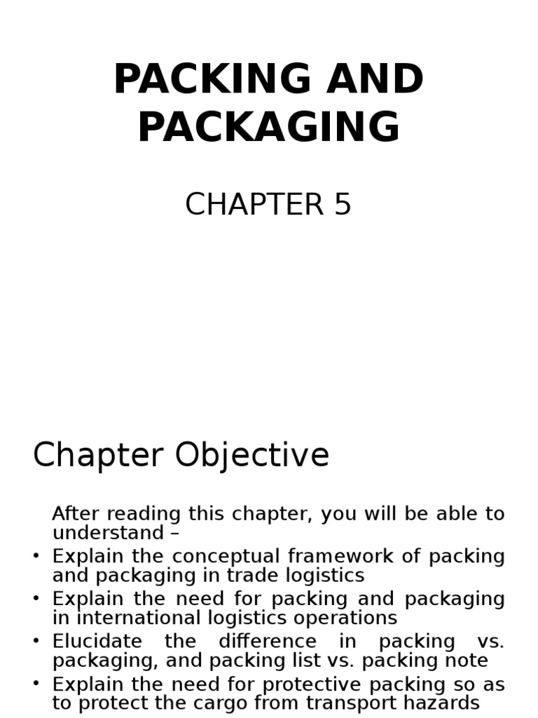 Understanding Packing and Packaging in Logistics | PDF | Packaging And ...