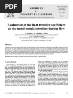 Evaluation of The Heat Transfer Coefficient at The Metal-Mould Interface During Flow