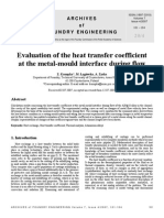 Evaluation of The Heat Transfer Coefficient at The Metal-Mould Interface During Flow