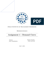 Assignment 1 - Demand Curve: Indian Institute of Management Kozhikode