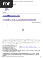 Como Financiar Carro Usado Com Leasing _ Jornal Financiamento