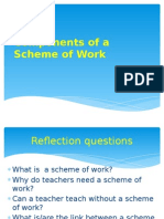 Components of A Scheme of Work