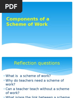 Components of a Scheme of Work