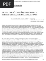 1914 – Um Só Ou Vários Lobos_deleuze e Guattari_territórios de Filosofia
