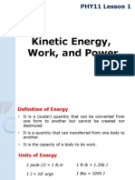 PHY11 Lesson 1 Kinetic Energy, Work, and Power 2Q1415